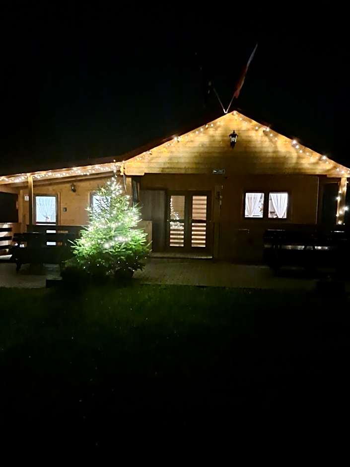 Domki Borowiackie nad brzegiem jeziora