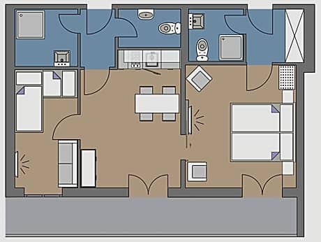 Two-Bedroom Apartment with Balcony