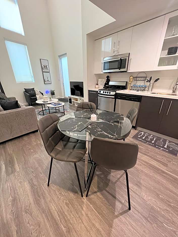 Downtown Los Angeles Skyline balcony view Modern Penthouse