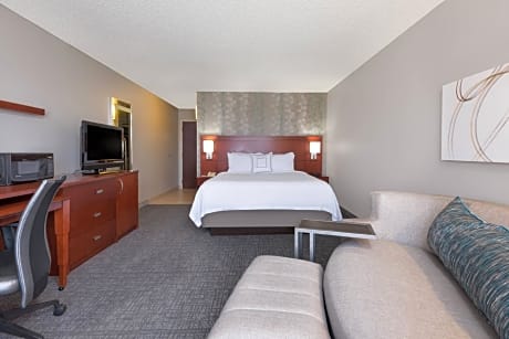 Larger Guest Room with One King Bed and Sofa Bed