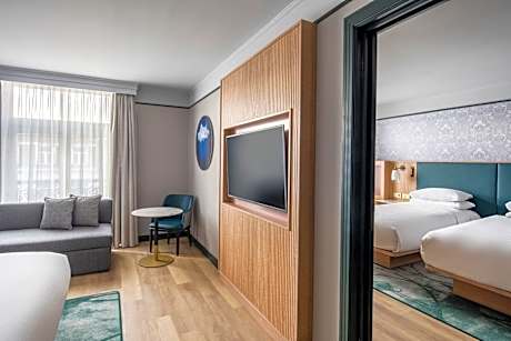 Two-Bedroom Connecting Room with One King and Two Twin Beds