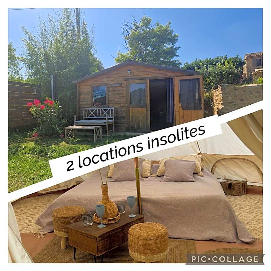 2 Locations insolites "vie en plein air" Bastide Bellugue maison d'hôtes reseau Bienvenue à la ferme à 3 mn de lourmarin
