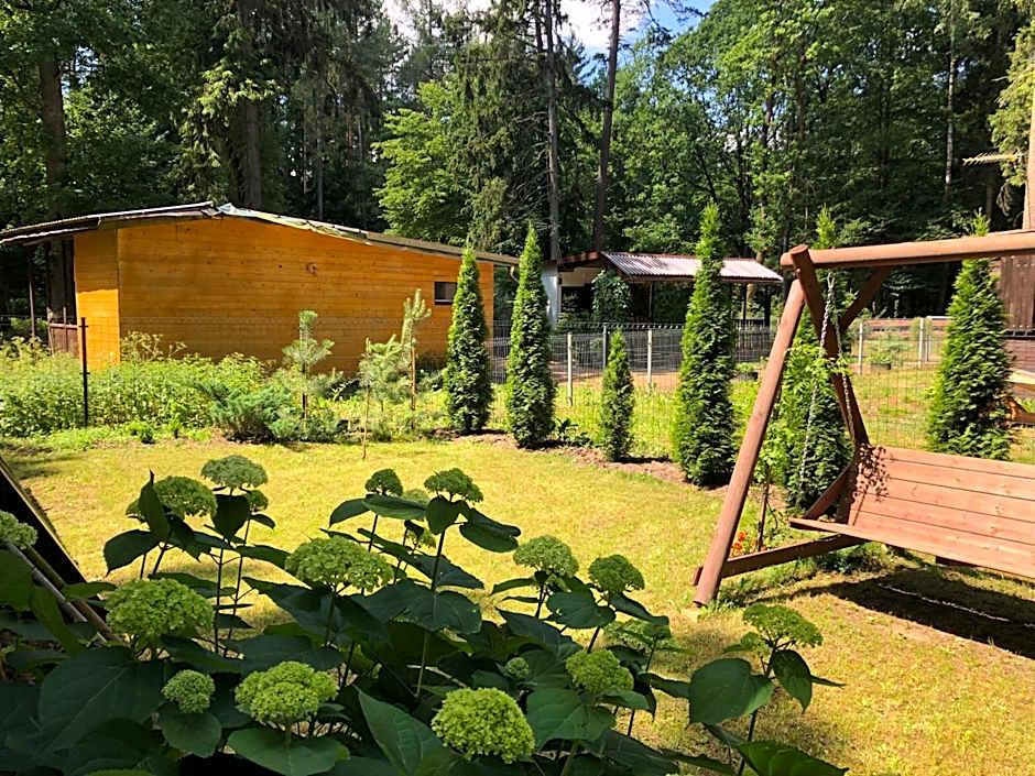 Letnisko SYMSAR 6, Drewniany domek letniskowy z ogrodem