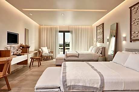 Family Connecting Partial Sea View Suite with 2 Private Hot Tubs and Private Garden 80sq.m