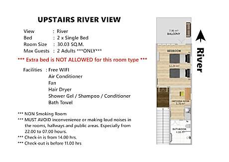 2 Twin Balcony River View