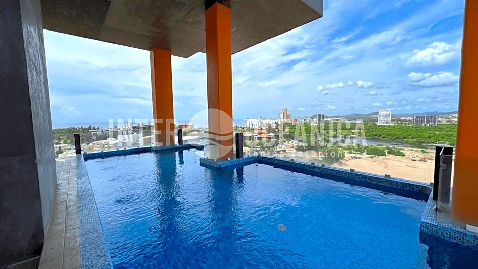 Pool with the best view of the Marina Mazatlán