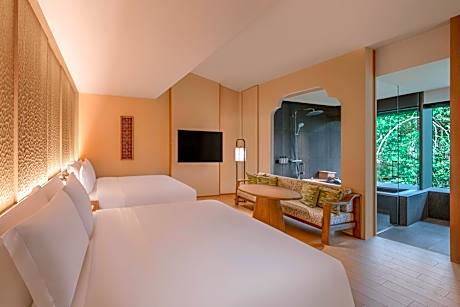 Deluxe Twin Onsen, Guest room, 2 Twin, Garden view
