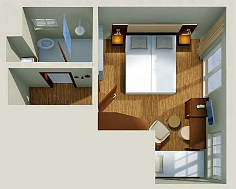 Deluxe double room with electric fireplace