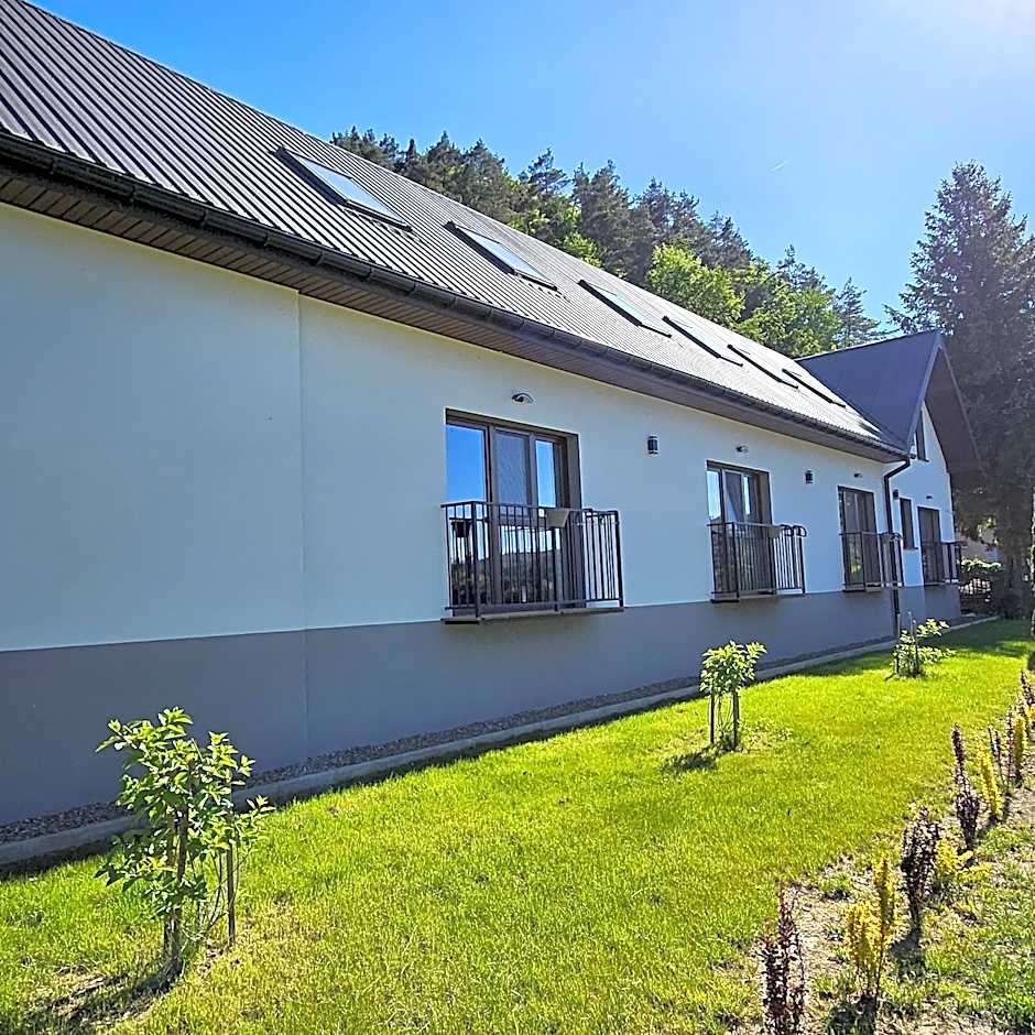 Przystań nad Sanem z widokiem na góry i rzekę
