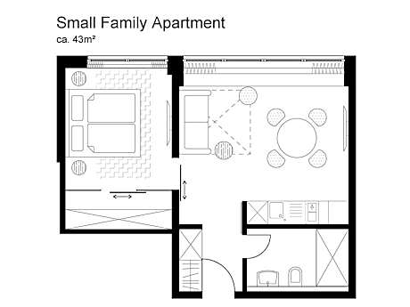 1-Bedroom Apartment with Kitchenette