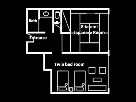 Twin Room with Tatami Area - Non-Smoking