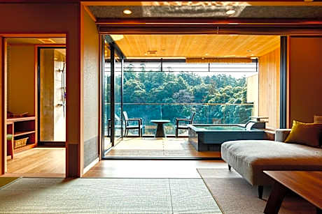 Japanese style Jr suite with open-air bath, 2 Japanese beds, non-smoking