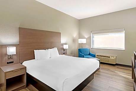 1 King Mobility Accessible Walk In Shower Microwave Fridge Wi-Fi Non-Smoking Continental Breakfast