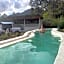 Triangular house and hot spring