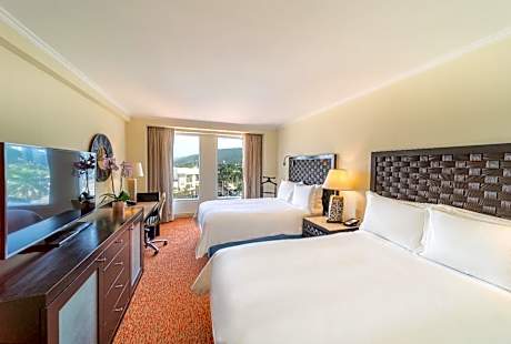 Classic Double Room with Two Double Beds and Pool View