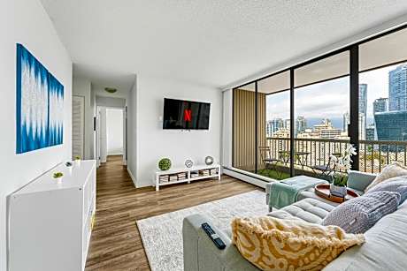 Stunning City View from Modern 2 Bedroom Downtown Apartment