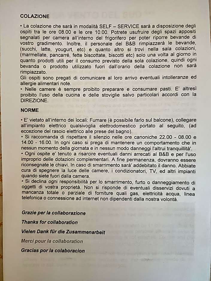 B&B VENTO DEL SUD