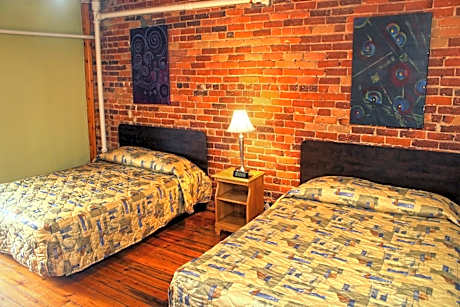 Budget Room with Two Double Beds and Shared Bathroom