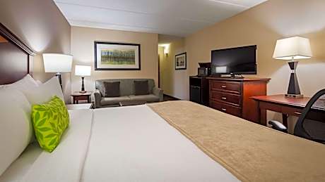 1 King Bed Non-Smoking Sofabed Work Desk Microwave And Refrigerator Wi-Fi Full Breakfast