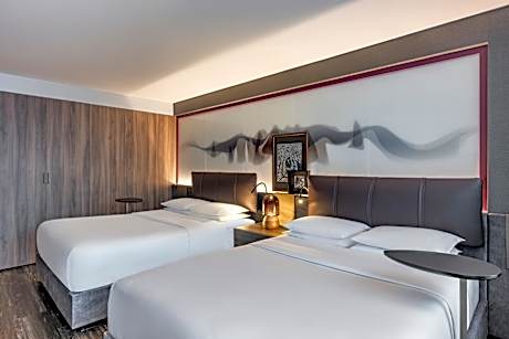 Double Room with Two Double Beds and City View