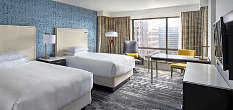 Double Room with Two Double Beds and Roll-In Shower - Mobility Accessible