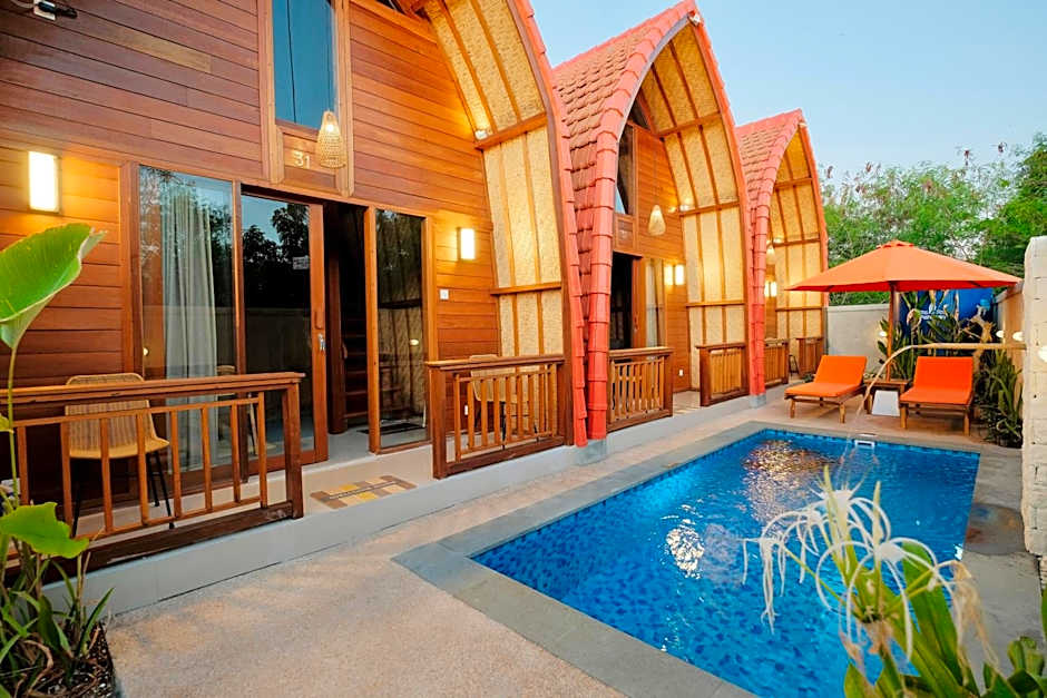 Murna Villa 3, A modern Balinese wooden house 360 GWK view