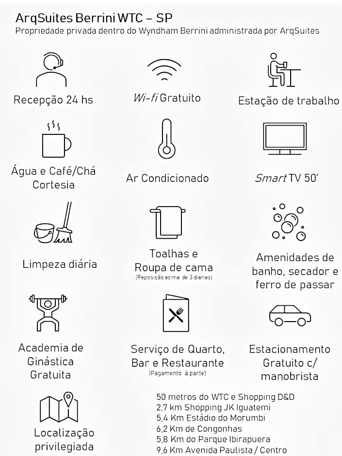 ArqSuites Berrini WTC SP - Suíte privada dentro do Hotel