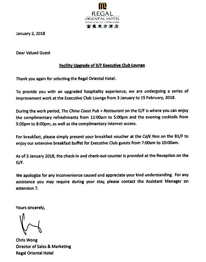 Regal Oriental Hotel