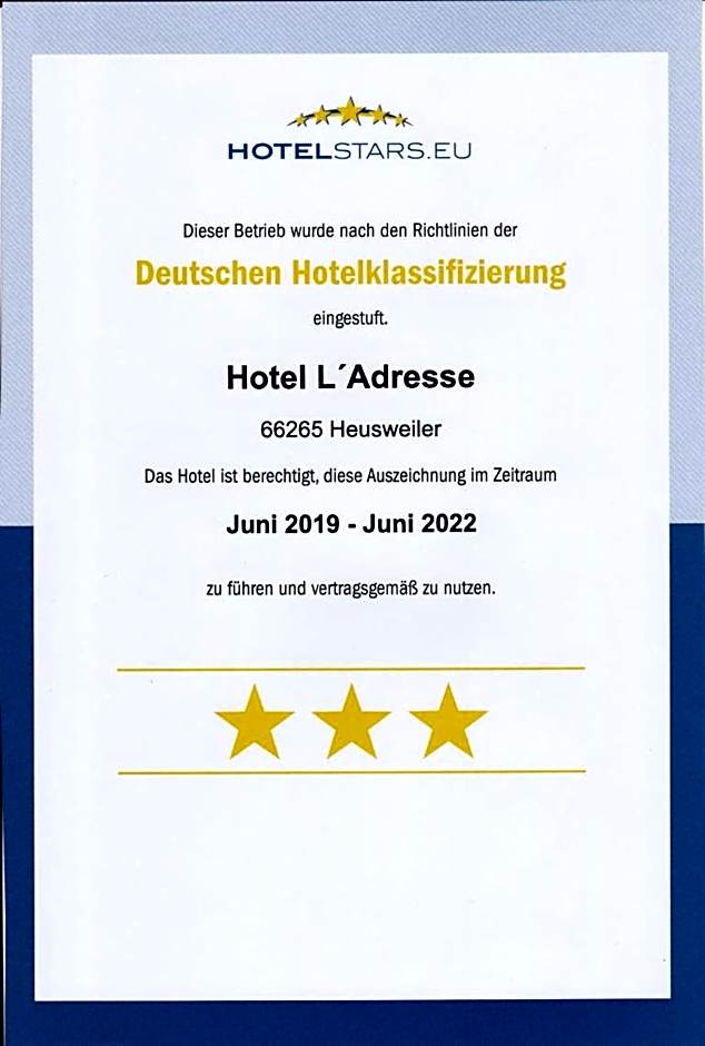 Hotel l'adresse garni