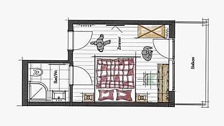 Double or Twin Room with Balcony