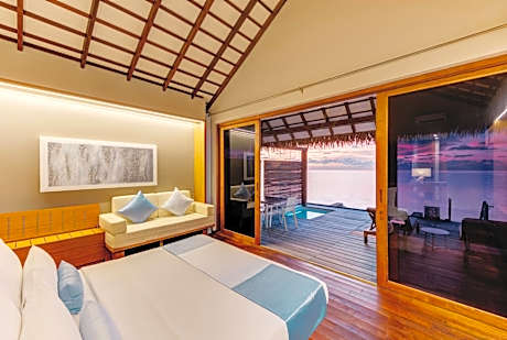 Sunset Water Bungalow with Jacuzzi - FREE Return Speedboat Transfers | Book dates: 5th Dec 2025 - 31st Jan 2025 | Stay Dates: 1st April - 31st Oct 2026 (valid for minimum 7-night stays)