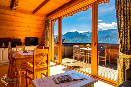 Panoramic Three-Bedroom Apartment with Balcony, Fireplace and Mountain view