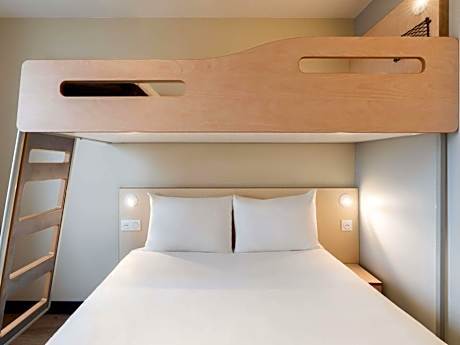 Room with One Queen Bed and One Bunk Bed