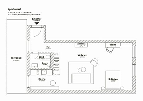 Extra Luxury Apartment with Queen Bed and Kitchen