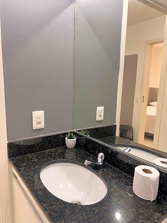 1 quarto e sala com lazer completo