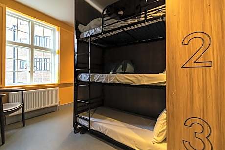 Bed in 9-Bed Female Dormitory Room with Shared Bathroom