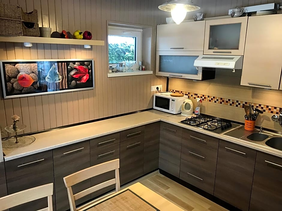 Domek Kamień nad jeziorem z jacuzzi