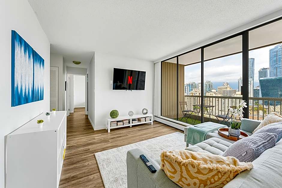 Stunning City View from Modern 2 Bedroom Downtown Apartment