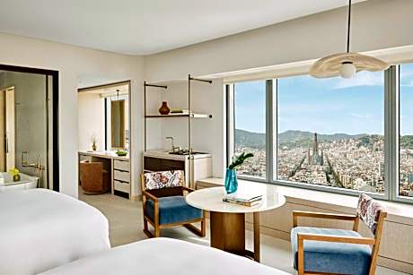 Double Room with Two Double Beds and City View