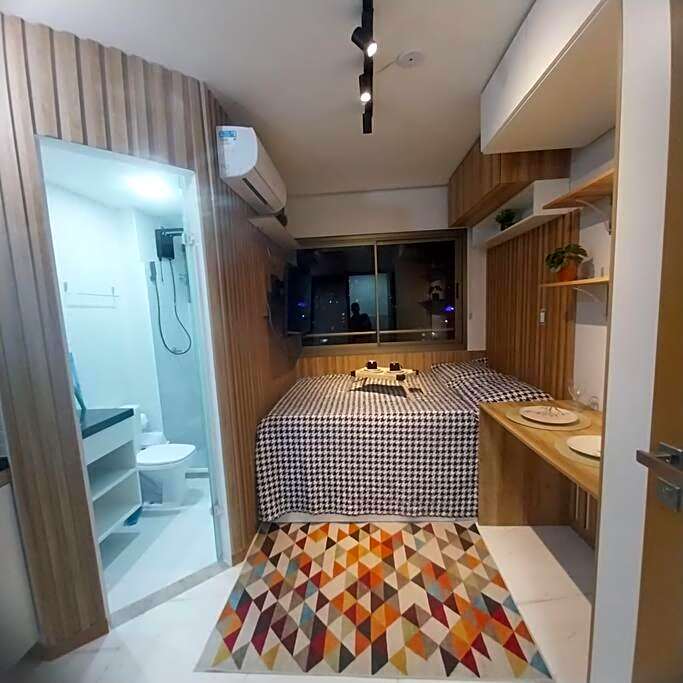 Studio aconchegante em frente a praia