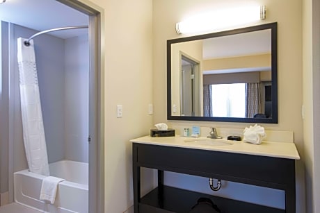  2 QUEENS MOBILITY ACCESS W/TUB NONSMOKING - MICROWV/FRIDGE/HDTV/WORK AREA - FREE WI-FI/HOT BREAKFAST INCLUDED -