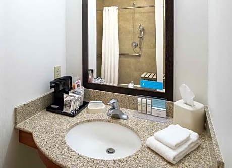 2 QUEENS MOBILITY ACCESS 3X3 SHOWER NOSMOK, HDTV/WORK AREA, FREE WI-FI/HOT BREAKFAST INCLUDED