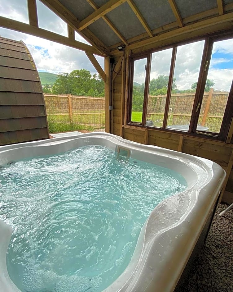 luxury pod with hot tub
