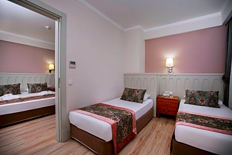 Family room with pool view