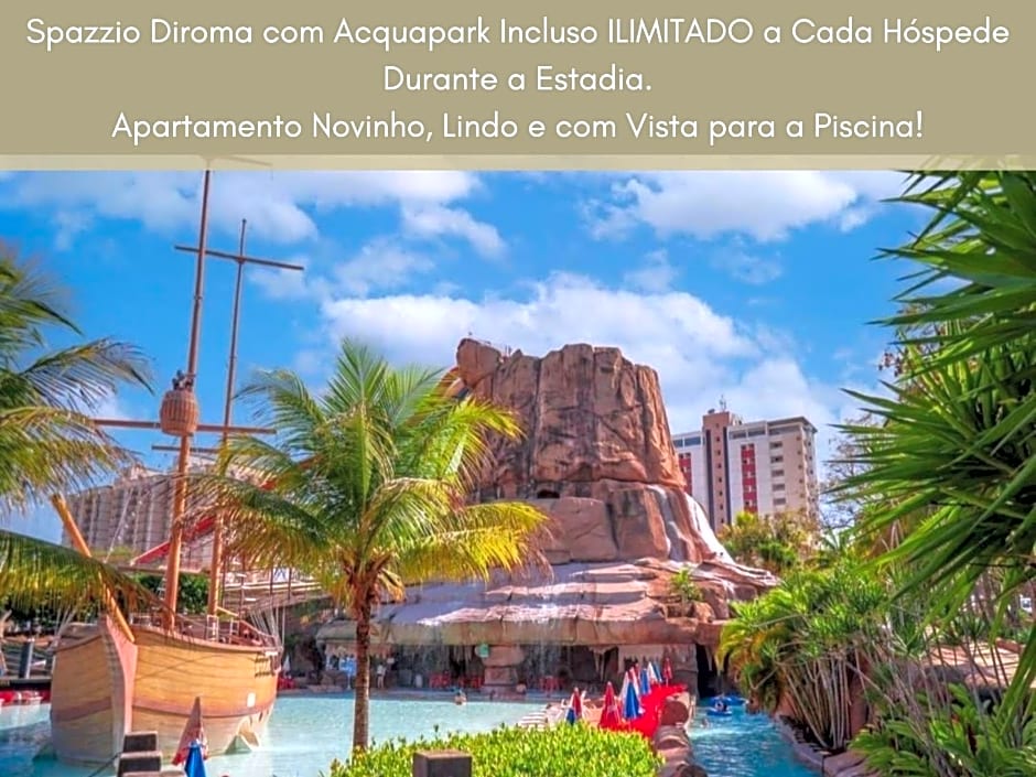 Spazzio diRoma com entrada ao Acquapark Gratuito, Apartamento 840 vista para a Piscina