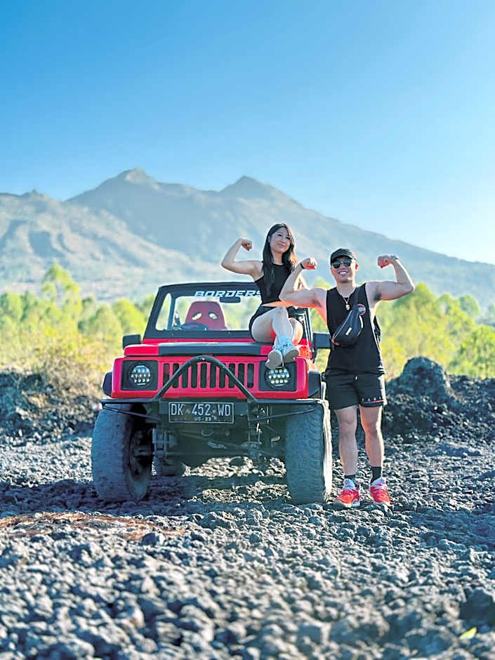 Triangular house and hot spring