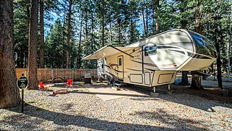 Fully Setup RV for Glamping #27 at Blue Spruce RV Park & Cabins