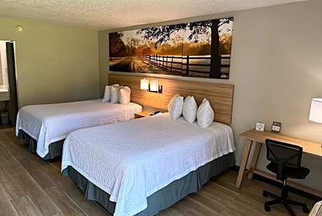 Double Room with Two Double Beds and Roll-in Shower - Mobility/Hearing Accessible - Non-Smoking