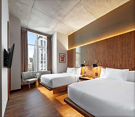 Double Room with Two Double Beds and City View