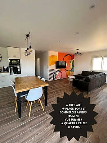 Sea, Sweet & Sun - Vue sur mer - T3 - Plage commerce et port à pieds